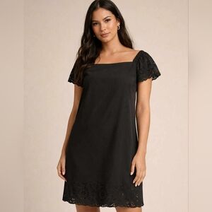 Elle Black Eyelet Dress
